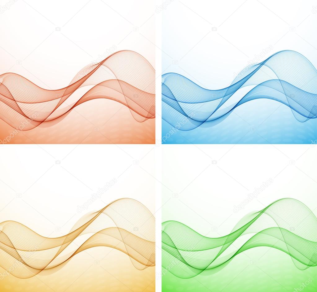 Abstract colorful background with wave, illustration