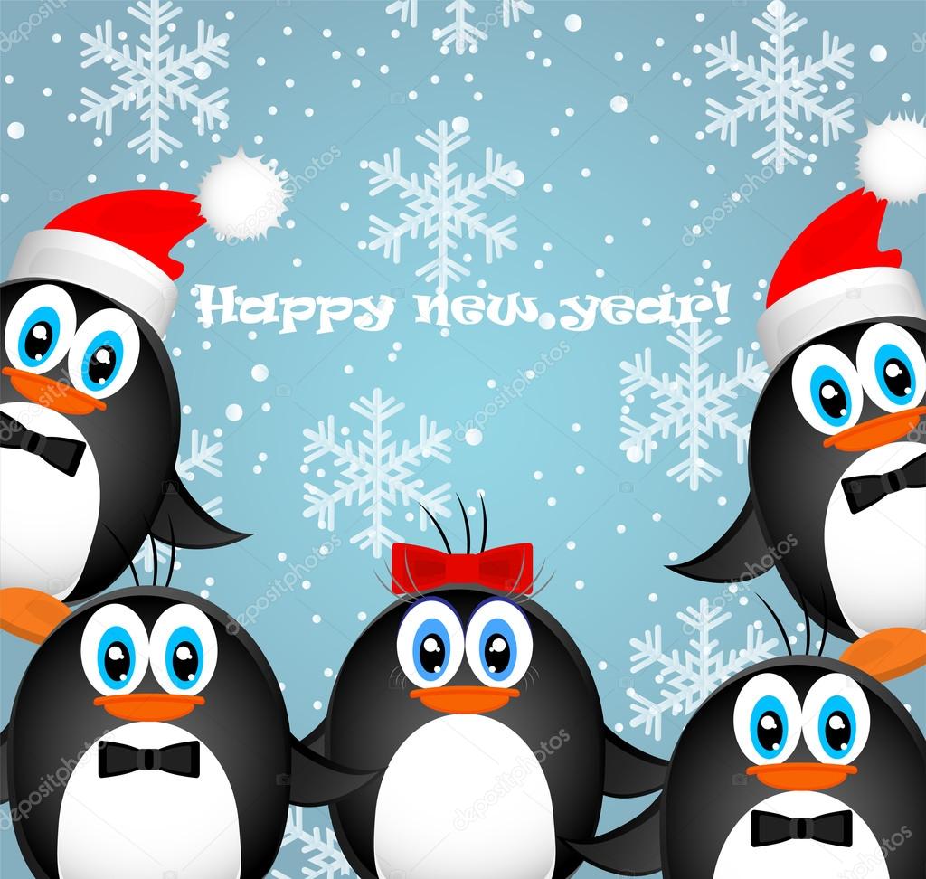 Merry Christmas Landscape. Vector  Happy New Year