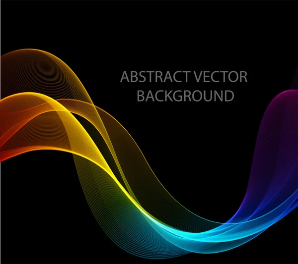 Wave abstract images, color design Abstract colored wave on black — Stock Vector