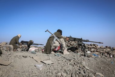 Taiz _ Yemen _ 07 Feb 2017 : Soldier fighting in the ranks of the legitimate army against Al-Houthi militia in the West of Taiz City clipart