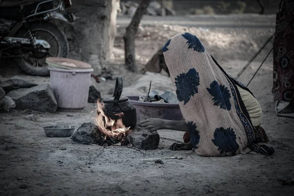 Taiz Yemen Feb 2021 Poor Girl Lives Displacement Camp Taiz — Stock Photo, Image