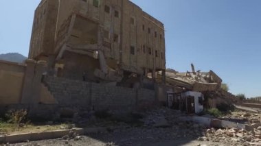 Taiz / Yemen - 04 Sep 2017 : A school destroyed by the war in the city of Taiz, Yemen