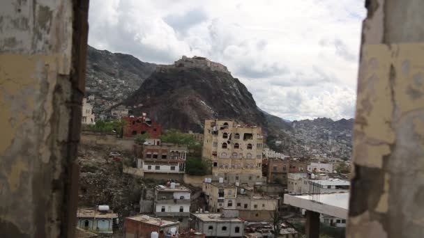 Taiz Yemen Maggio 2021 Edificio Distrutto Dalla Guerra Città Taiz — Video Stock