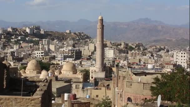 Taiz Yemen Nov 2019 Moschea Storica Mudhafar Uno Dei Monumenti — Video Stock