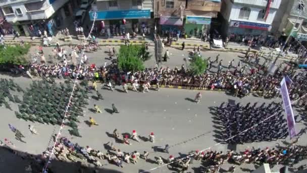 Taiz Yemen Septiembre 2017 Desfile Masas Militares Aniversario Revolución Del — Vídeos de Stock