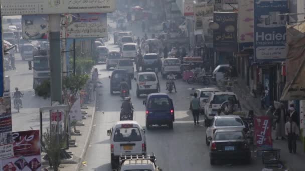 Taiz Jemen Jan 2019 Het Verkeer Van Mensen Jamal Street — Stockvideo