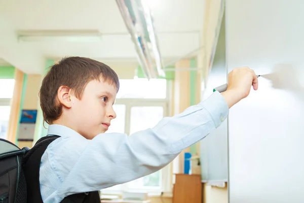 Colegial Serio Aula Estudiante Primaria Regreso Escuela —  Fotos de Stock