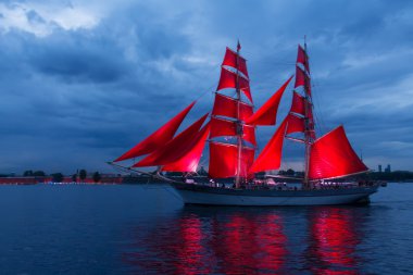 Scarlet Sails celebration in St Petersburg. clipart