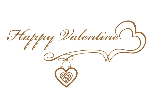 Calligrafia Happy Valentine's original vector illustration — Vettoriale Stock