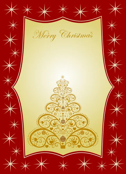 Christmas background with decorative Christmas tree — Stock Vector