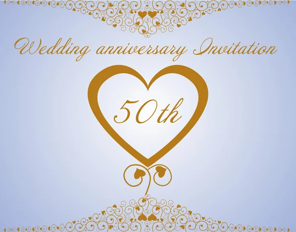 50e anniversaire de mariage invitation — Image vectorielle