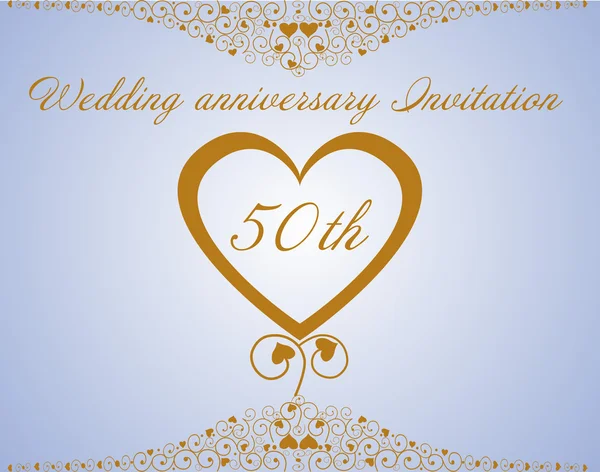 50 rocznica zaproszenia ślubne Wektor Stockowy