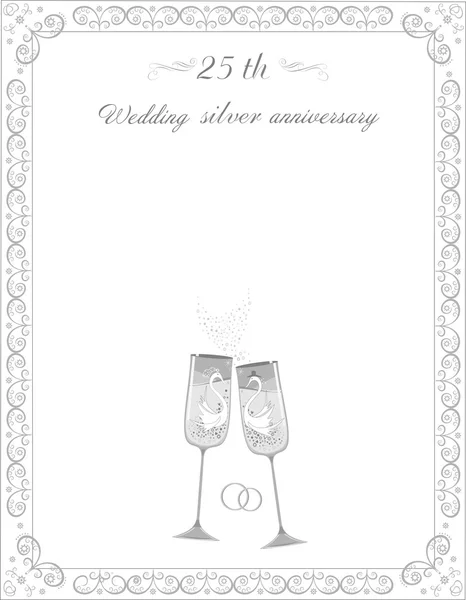 Gratulacje na 25 th rocznicę srebrne wesele Grafika Wektorowa