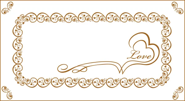 Gold frame for congratulation young lovers — Stock Vector