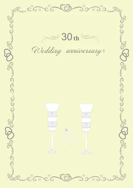 Felicitaciones por el aniversario de la boda del 30 aniversario — Vector de stock