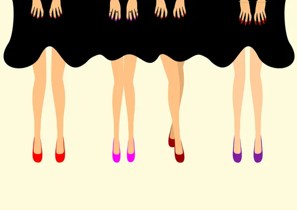 Vrouwelijke voeten in schoenen vectorillustratie — Stockvector