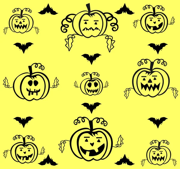 Halloween set van decoratieve pompoenen — Stockvector