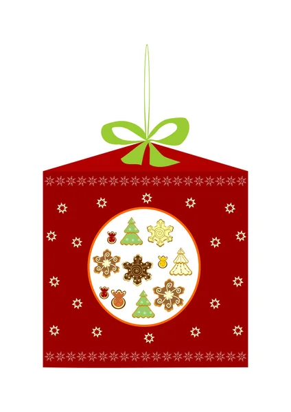 圣诞礼物饼干矢量图 — 图库矢量图片