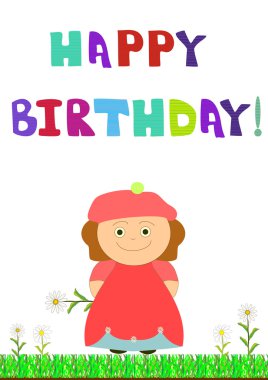 Bir kız ile arka plan doğum günü