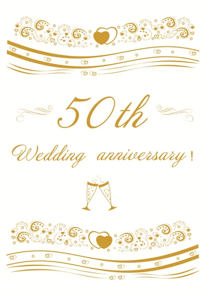 50-bröllopsdag inbjudan redigerbara vektor illustration — Stock vektor