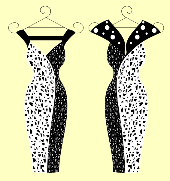 Vestidos de moda para mujeres ilustraciones vectoriales — Vector de stock