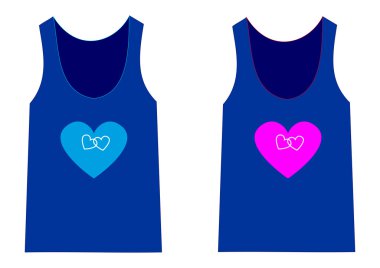 Kalp ile iki mavi gömlek moda