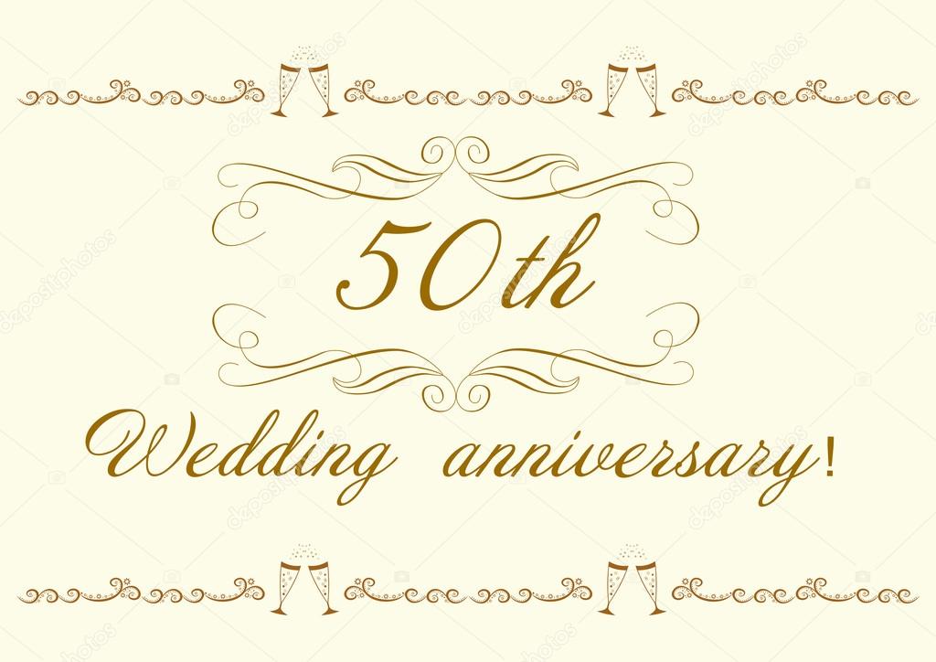 50th Wedding anniversary Invitation beautiful vector illustratio