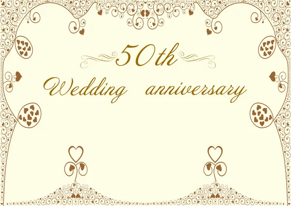 50ή γαμήλια επέτειος πρόσκληση επεξεργάσιμο και vector εικονογράφηση — Διανυσματικό Αρχείο