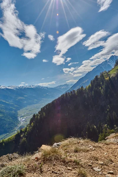 Vista Panorâmica Uma Montanha Sul Tirol Itália Vigia Panorâmica Das — Fotografia de Stock