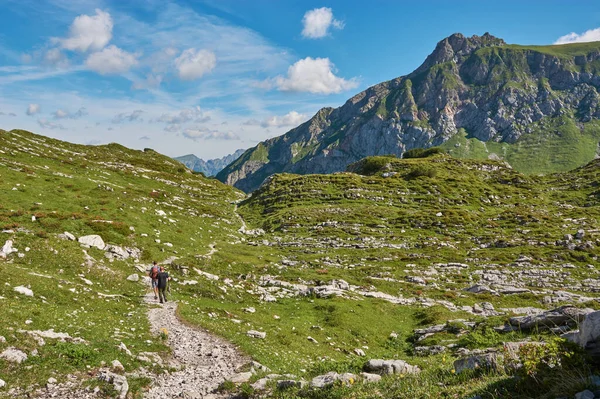 Прогулюючись Горами Форарльберзі Австрія Подорожуючи Самотнім Гірським Ландшафтом Форарльберзі Австрія — стокове фото