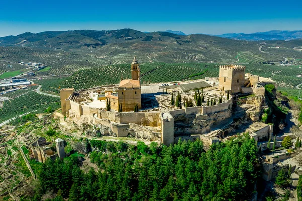 Αεροφωτογραφία Του Castillo Alcal Real Είναι Ένα Κάστρο Στην Alcala — Φωτογραφία Αρχείου