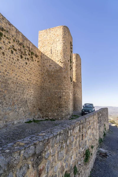 Luftaufnahme Der Mittelalterlichen Burg Alcaudete Andalusien Spanien Mit Bergfried Hohen — Stockfoto