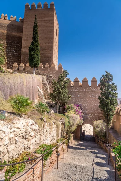 Castillo Medieval Almeriense Panorama Con Cielo Azul Desde Aire Andalucía —  Fotos de Stock