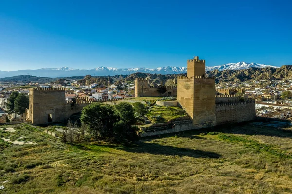 Vista Aérea Del Antiguo Castillo Piedra Gaudix España Origen Árabe — Foto de Stock