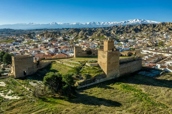 Vista Aérea Del Antiguo Castillo Piedra Gaudix España Origen Árabe — Foto de Stock