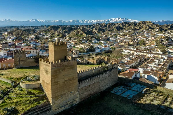 Vista Aérea Del Antiguo Castillo Piedra Gaudix España Origen Árabe — Foto de Stock