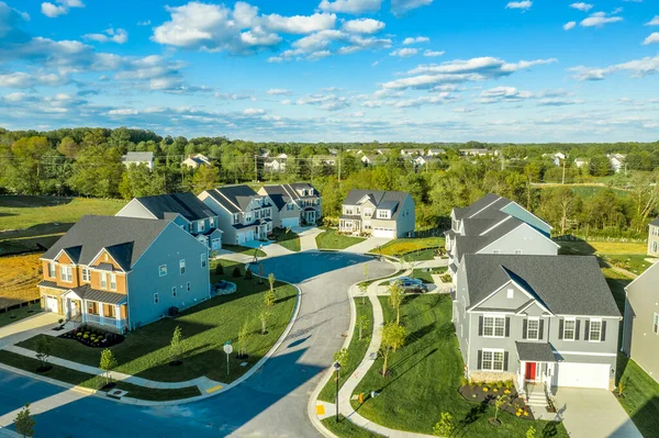 Classic Cul Sac Dead End Circle Street Surrounded Mansion Style — Stock Photo, Image