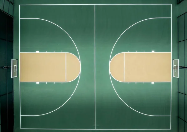 Pemandangan Udara Dari Lapangan Basket Hijau — Stok Foto