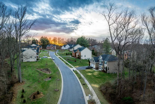 Cielo Sogno Tramonto Lussuoso Quartiere Americano — Foto Stock