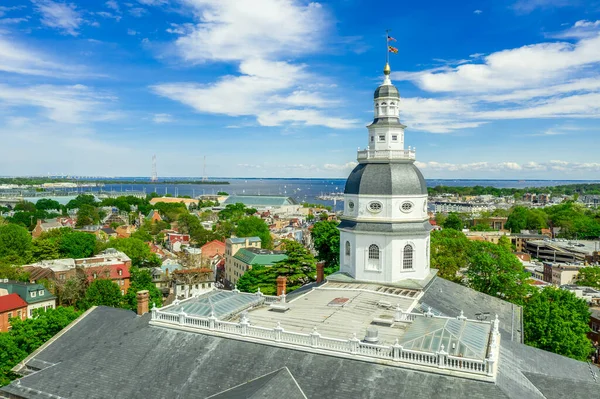 Aerial View Maryland State House Capitol Building White Dome State — Stock Photo, Image