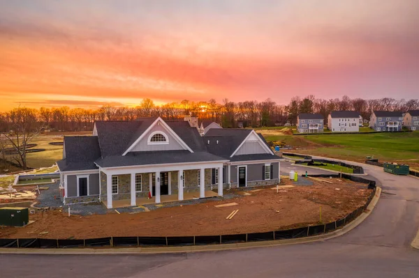 Community Club House Construction Sunset — Stock Photo, Image