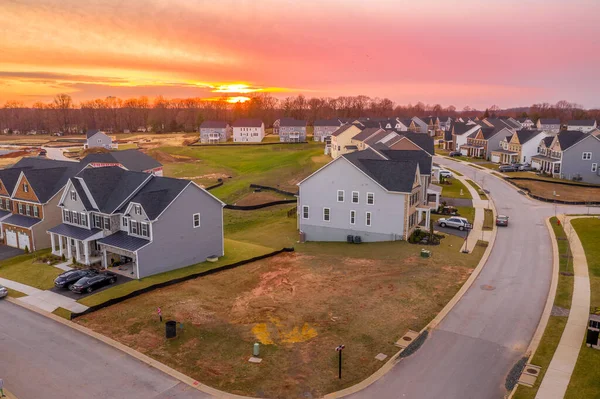 Nova Vista Bairro Costa Leste Americana Durante Pôr Sol — Fotografia de Stock