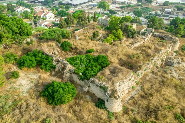 Aerial View Cafarlet Medieval Crusader Castle Haifa Tel Aviv Israel — Stock Photo, Image