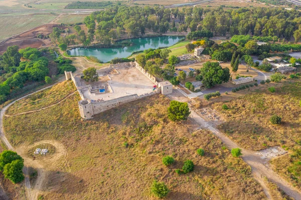 Vue Aérienne Château Antipatrus Forteresse Binar Bashi Ottoman Près Fleuve — Photo