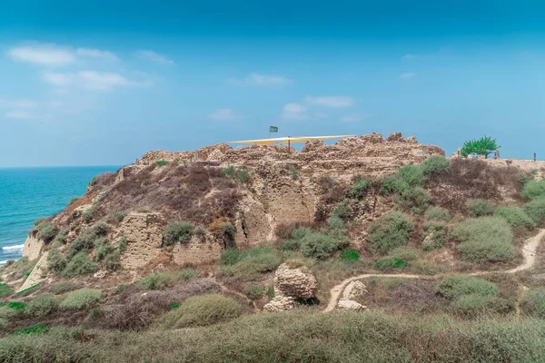 Apollonia Haçlı Kalesi Akdeniz kıyısında Herzliya İsrail yakınlarında