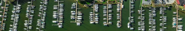 Aerial Panorama Deale Waterfront Docks Western Shore Chesapeake Bay Maryland — Stock Photo, Image