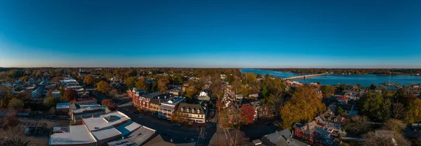 Vista Aérea Verano Chestertown Colonial Bahía Chesapeake Maryland — Foto de Stock