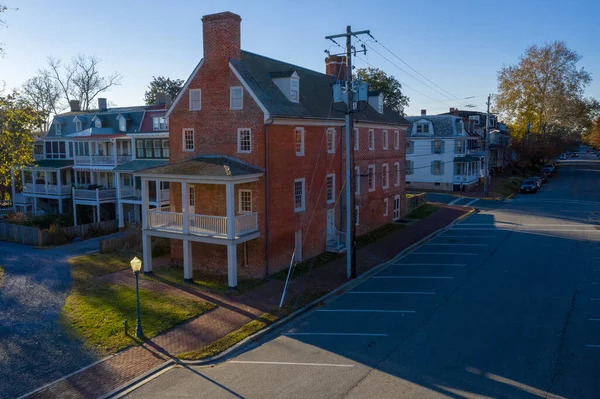 Vue Aérienne Estivale Chestertown Coloniale Sur Baie Chesapeake Dans Maryland — Photo