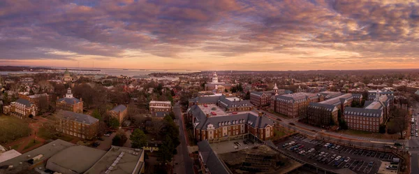 Vista Panorâmica Pôr Sol Círculo Capitólio Estado Annapolis Maryland — Fotografia de Stock