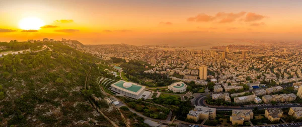 Légi Felvétel Naplementéről Kármel Hegyen Haifa Izraelben — Stock Fotó